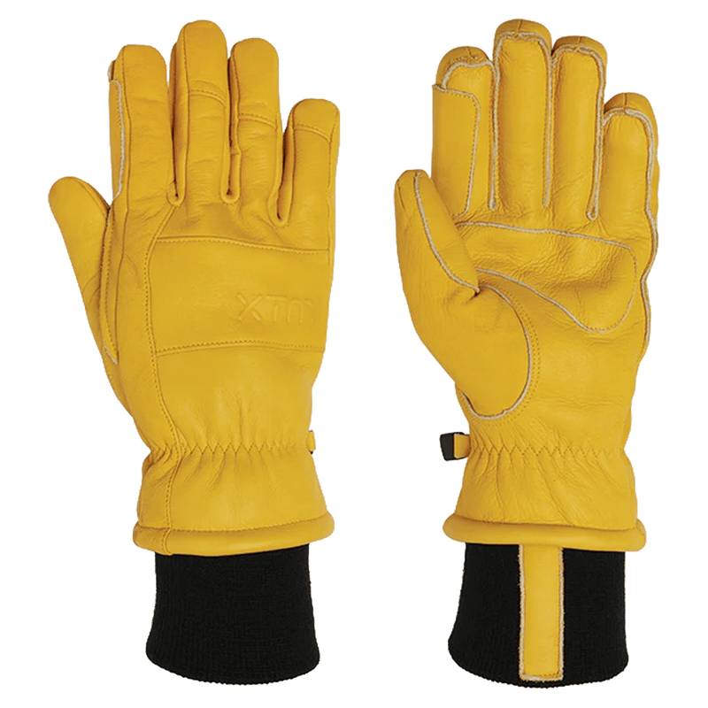Pair view of the XTM Hardman Work Gloves in Yellow colourway, unisex's model