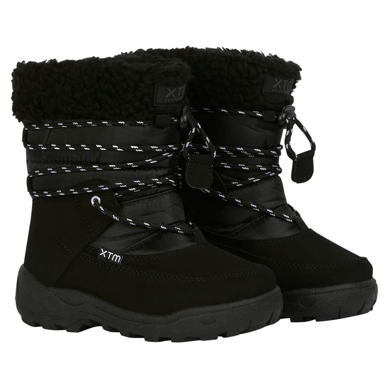 Pair view of the XTM Lunar Apres Boots in Black colourway, kids's model