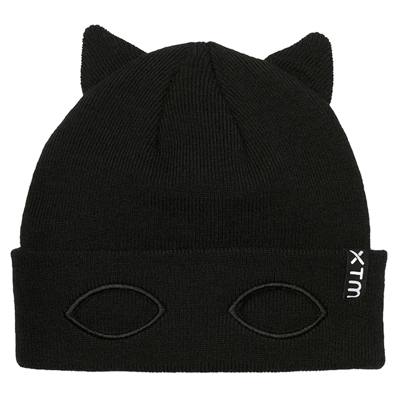 Main view of the XTM Masked Beanie in Black colourway, kids's model