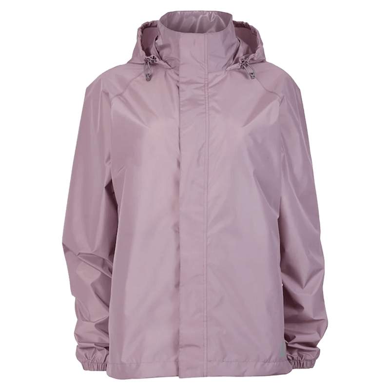 Main view of the XTM Stash 2L Rain Jacket in Fog colourway, unisex's model