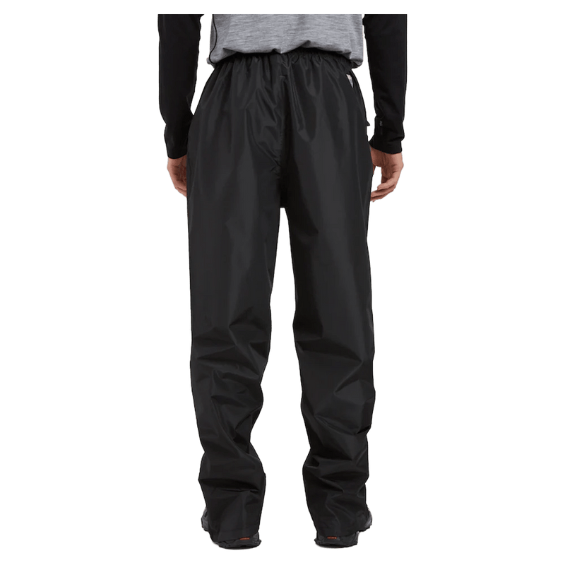 Back view of the XTM Stash 2L Rain Pants in Black colourway, unisex's model