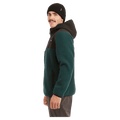 Side view of the XTM Treachery Fleece Jacket in Pine colourway, unisex's model