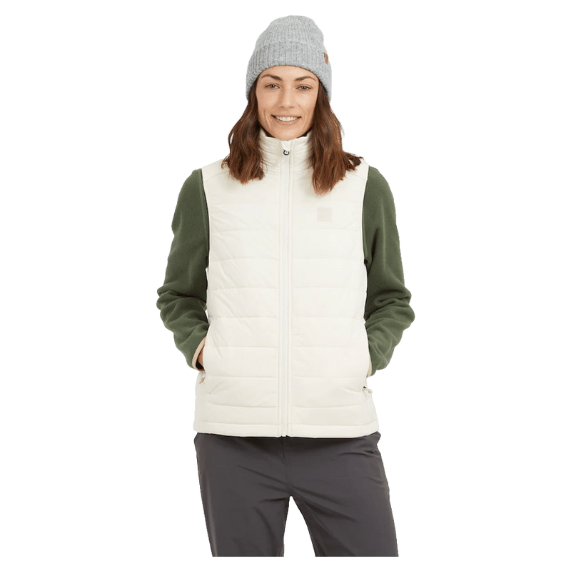 Front view of the XTM Woolxloft Vest in Bone colourway, women's model