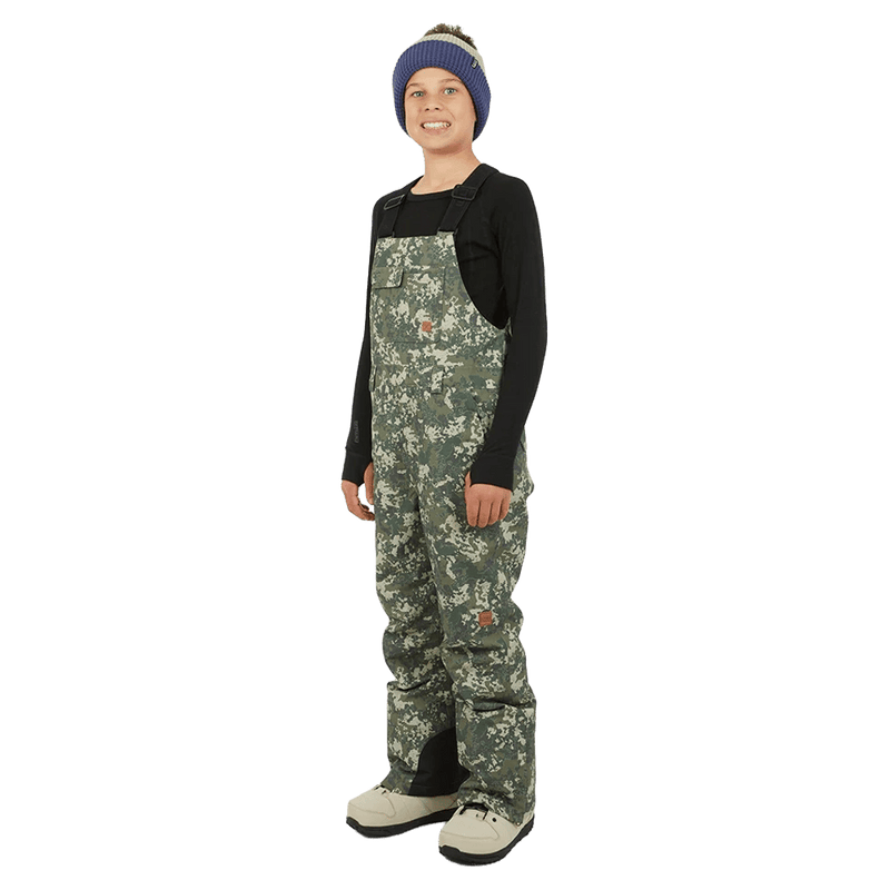 Front view of the XTM Zeppelin Ski Pants in Kalamata Lichen colourway, kids's model