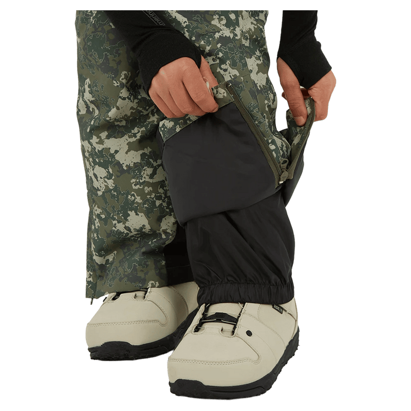 Detail view of the XTM Zeppelin Ski Pants in Kalamata Lichen colourway, kids's model