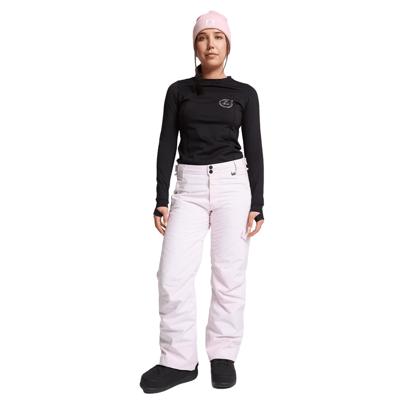 Front view of women wearing the Rojo Adventure Awaits Ski Pants - Womens  - in colour Festive Bloom