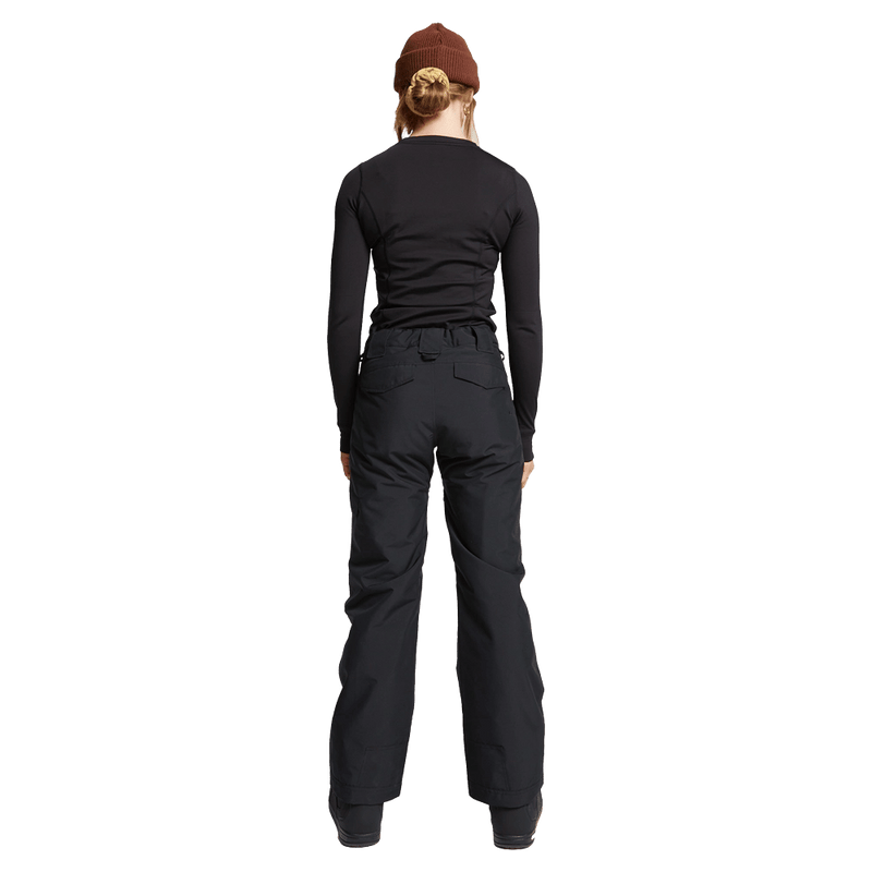 Back view of women wearing the Rojo Adventure Awaits Ski Pants - Womens  - in colour True Black