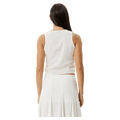 Back view of Afends Lana Hemp Seersucker Top - Womens in colour Off White.