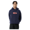 Full view of Afends Supply Recycled Pull On Hoodie in colour Washed Deep Sea.