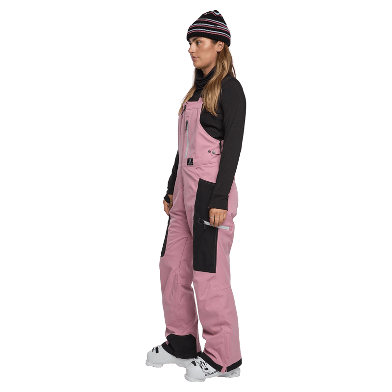 Side view of Women in Rojo All Terrain Bib - colour Lilas