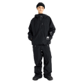Black Analog Hardpack 3L Snowboard Jacket with hood, front zipper, and white AG logo branding.