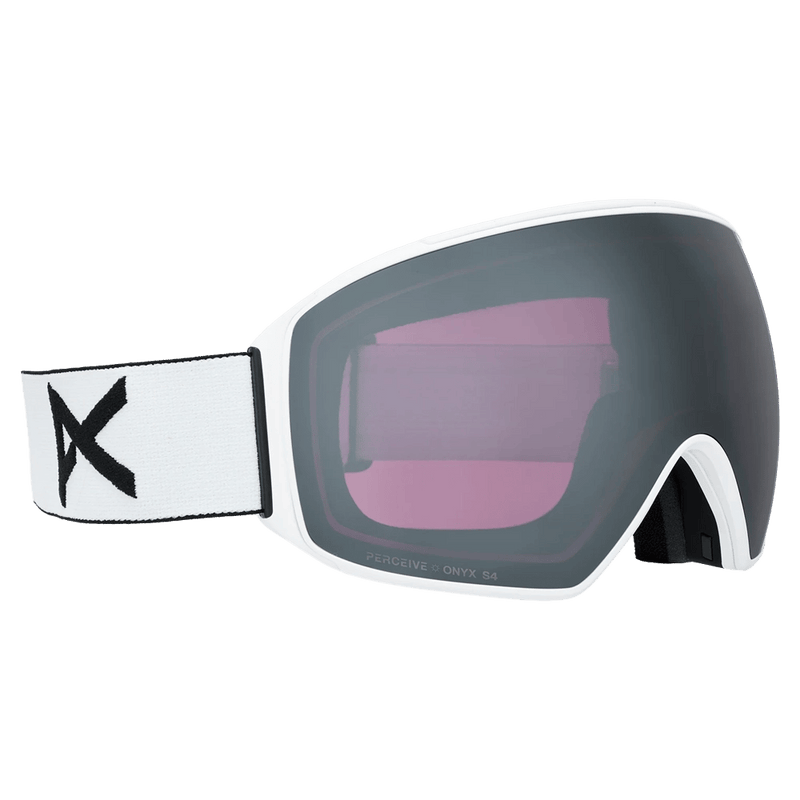 Main view of the Anon M4S Toric Goggles in White, Perceive Sun Onyx lens, unisex model