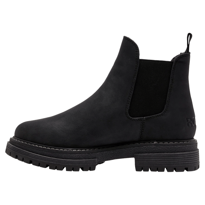 Inner side view of the Roxy Lorena II Apres Boot - Womens in Black