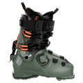 Atomic Hawx Prime XTD BOA ski boot in olive green and black with orange buckles and a side-mounted BOA dial.