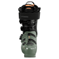 Front view of sage green Atomic Hawx Prime XTD 120 BOA ski boot with black cuff, BOA dial, and orange Mimic liner.