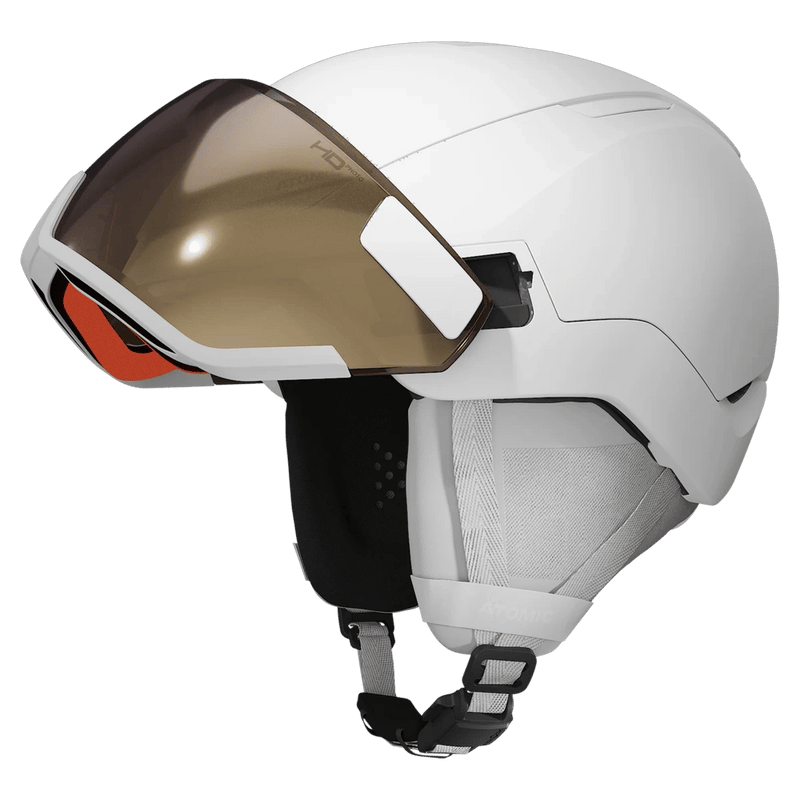 Visor Up view of the Atomic Revent_GT_AMID_VISOR_HD_PHOTO_ White Heather Helmets,  26/27 Unisex's model