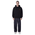 Full view of Barney Cools Scribe Crop Hood in colour Black.