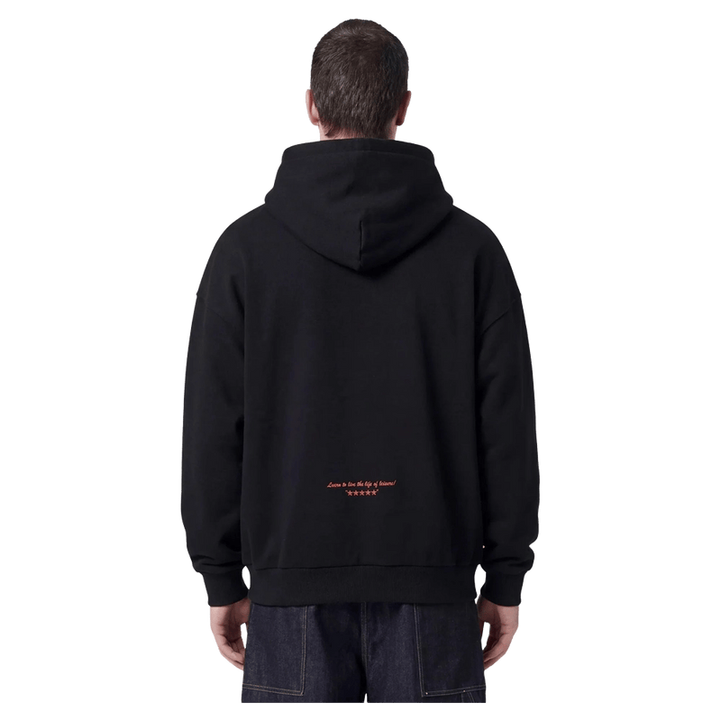 Back view of Barney Cools Scribe Crop Hood in colour Black.