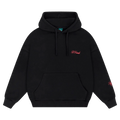 Full view of Barney Cools Scribe Crop Hood in colour Black.