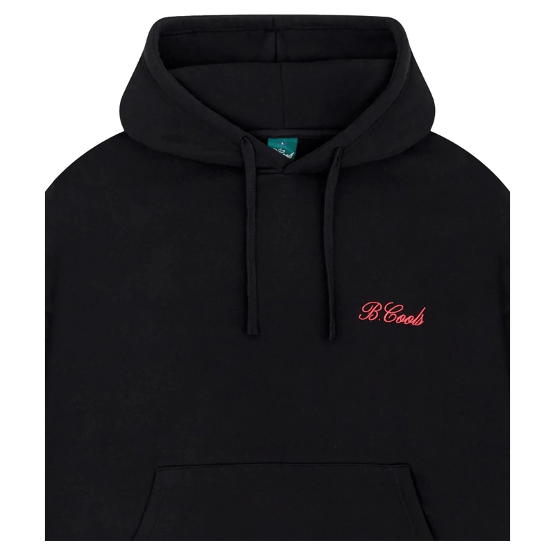Close view of Barney Cools Scribe Crop Hood in colour Black.