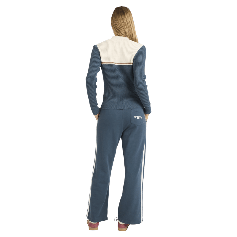 Back view of women wearing the Billabong Real Since 73 Trackpants - Womens  in Stormy