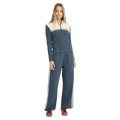Front view of women wearing the Billabong Real Since 73 Trackpants - Womens  in Stormy