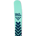 Tip view of the Black Crows Atris Birdie Ski in Turquose colourway, women's model