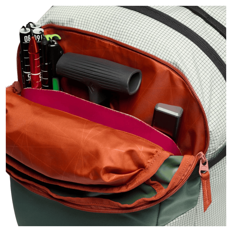 Open view of the BLACK DIAMOND Dawn Patrol 25 Backpack Foam Green Bags,  26/27 's model