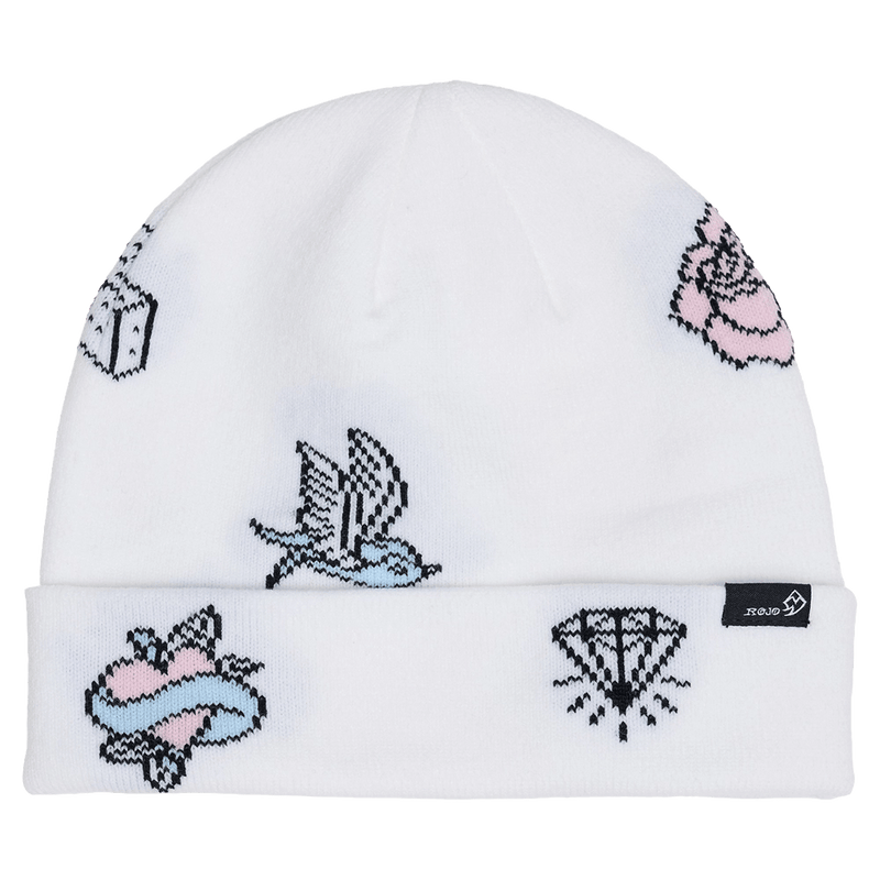 View of Rojo Blue Bird Dayz Beanie - Womens - Snow white