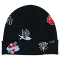 View of Rojo Blue Bird Dayz Beanie - Womens - in True black