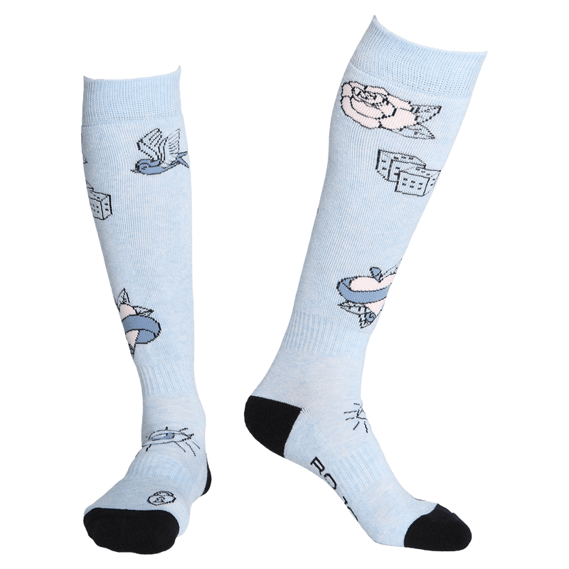 Front view of Rojo Blue Bird Dayz Sock - Womens in Ballard Blue