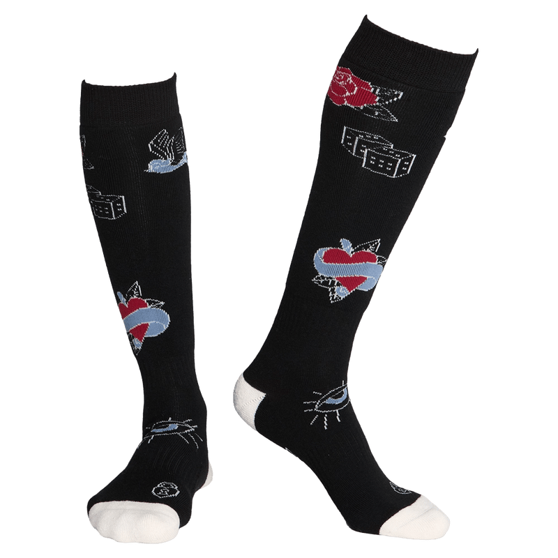 Front view of Rojo Blue Bird Dayz Sock - Womens in True Black