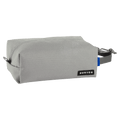 Rectangular light grey Burton Accessory Case featuring a side handle, zipper pull, and black logo patch.