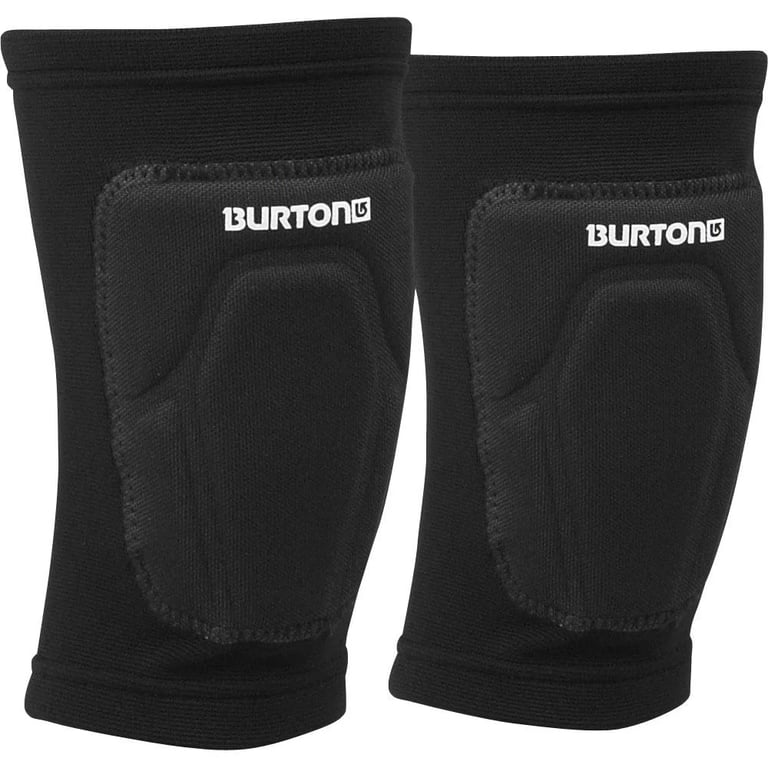 Pair of black Burton Basic Knee Pads featuring contoured padding and white brand logos on the front.