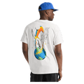 White Burton Hippocrene SS Tee with a Pegasus and globe graphic on the back, worn by a man in a blue cap.
