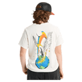 Back view of a white Burton Hippocrene SS Tee featuring a winged horse graphic over Earth with a rainbow and stars.
