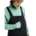 Black Burton Reserve Gore-Tex Bib Snowboard Pants with adjustable shoulder straps and a zippered chest pocket.