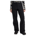 Front view of black Burton Reserve insulated women's snowboard pants with a double-button waist and side cargo pockets.