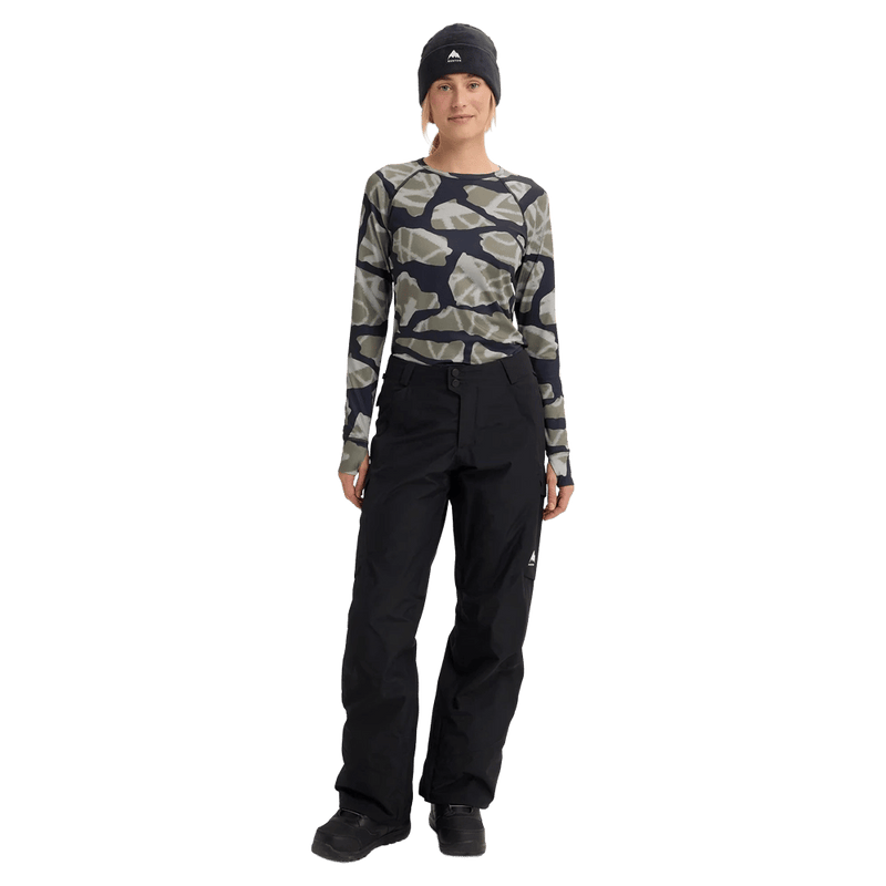 Women's black Burton Reserve Insulated Snowboard Pants with a straight-leg fit and small white logo on the leg.
