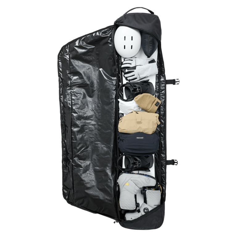 Inside view of the Burton Wheelie Gig Snowboard Bag, true black