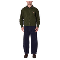 Front view of man in the Rollas Canvas Miner Jacket in colour Mangrove.