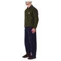 Side view of man in the Rollas Canvas Miner Jacket in colour Mangrove.