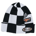 Front view of Rojo Check Beanie - Womens in True Black