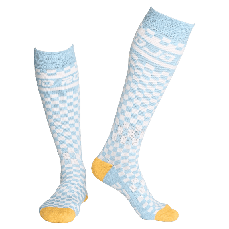 View of womens Rojo Checker Sock - Womens in Milky blue