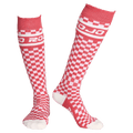 View of womens Rojo Checker Sock - Womens in Nasturtium