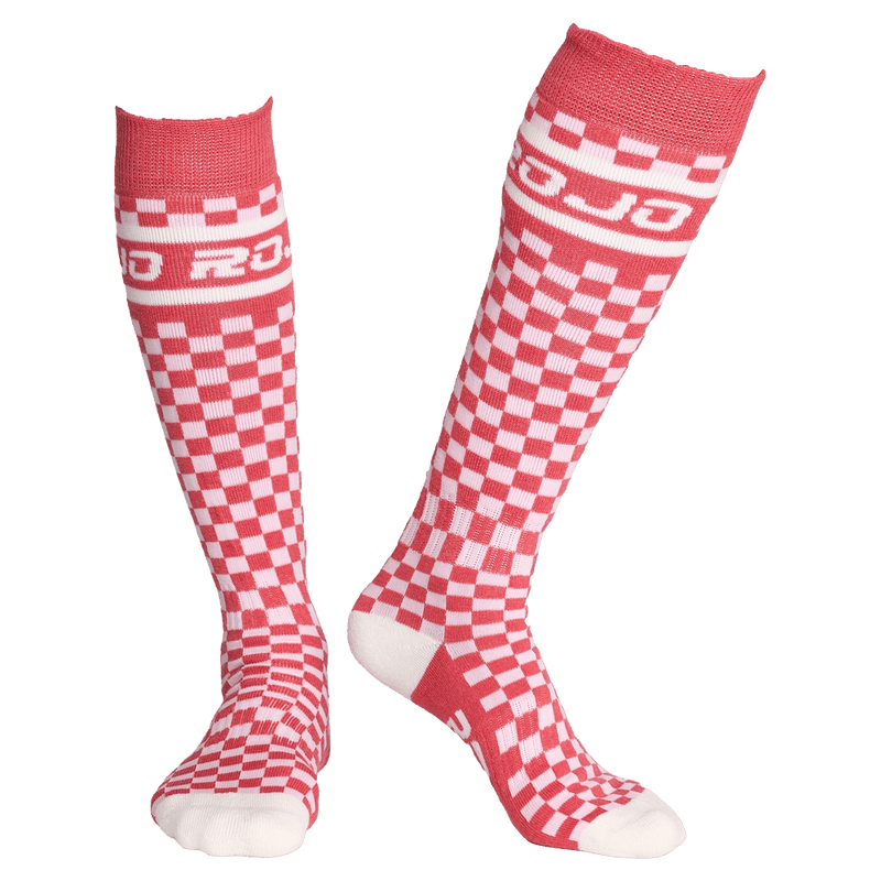 View of womens Rojo Checker Sock - Womens in Nasturtium