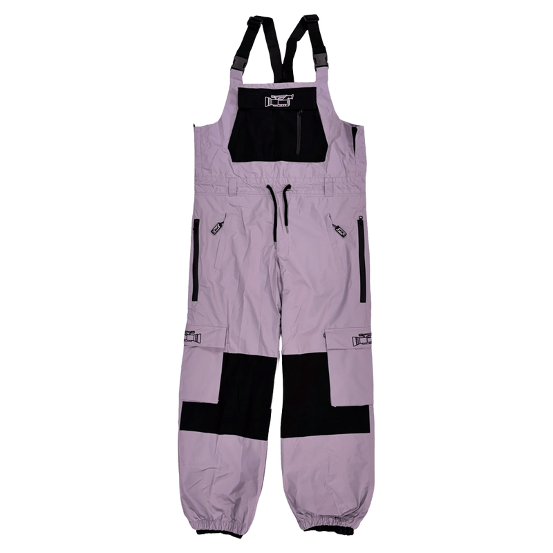 1 view of the CHECKthefeed VX Cargo Bib Snowboard Pants - LavendarBlack CTF-VXCBIBLAVENDAR Pants,  26/27 Unisex's model