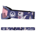 Side view of the Dragon LilD Goggles in LIL KAIJU and LIGHT ROSE colourway, kids's model
