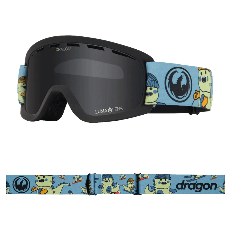 Main view of the Dragon LilD Goggles in LIL KAIJU and DARK SMOKE colourway, kids's model