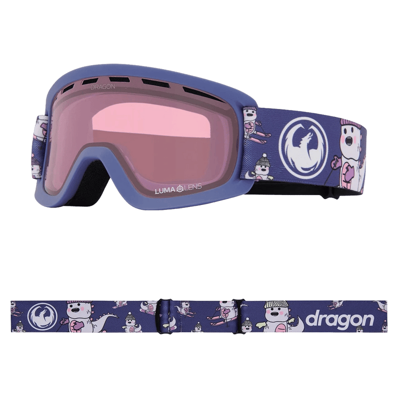 Main view of the Dragon LilD Goggles in LIL KAIJU and LIGHT ROSE colourway, kids's model